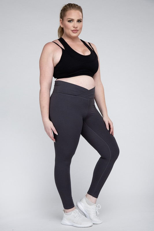 PLUS SIZE V WAIST FULL LENGTH LEGGINGS