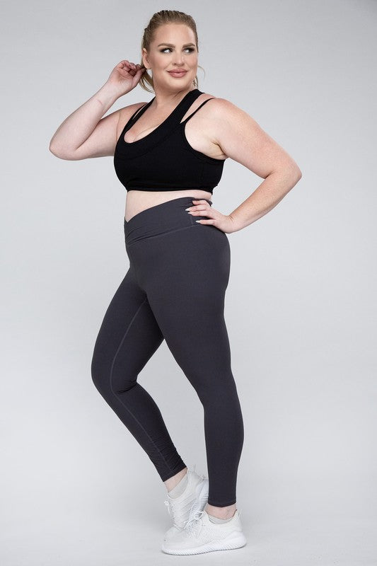 PLUS SIZE V WAIST FULL LENGTH LEGGINGS