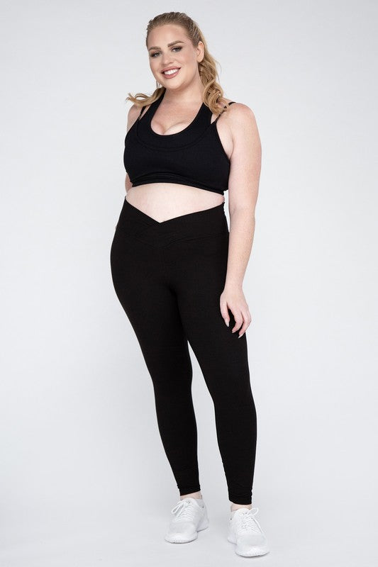 PLUS SIZE V WAIST FULL LENGTH LEGGINGS