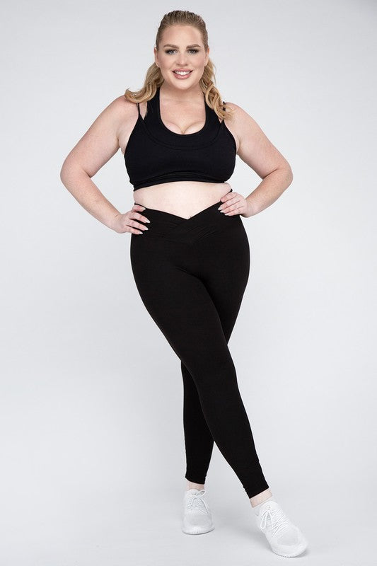 PLUS SIZE V WAIST FULL LENGTH LEGGINGS