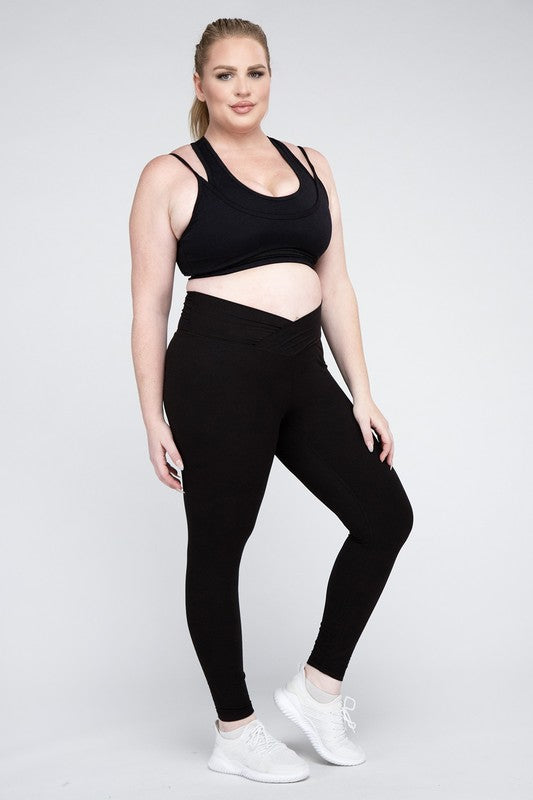 PLUS SIZE V WAIST FULL LENGTH LEGGINGS