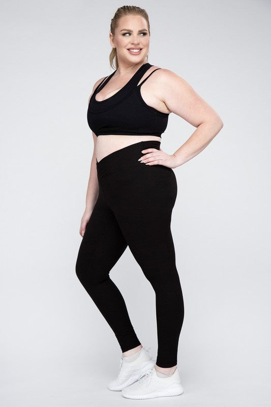 PLUS SIZE V WAIST FULL LENGTH LEGGINGS