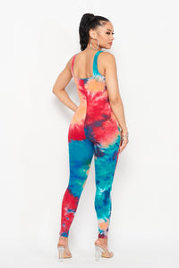 Tie Dye Sleeveless Jumpsuit